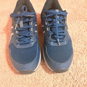 Asics Blue Athletic Shoes with Mesh Upper and Gum Outsole